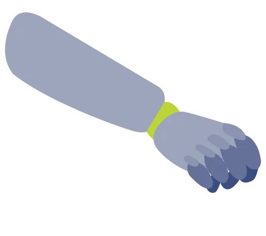 Robotic arm illustration with highlighted wrist joint indicating force measurement location