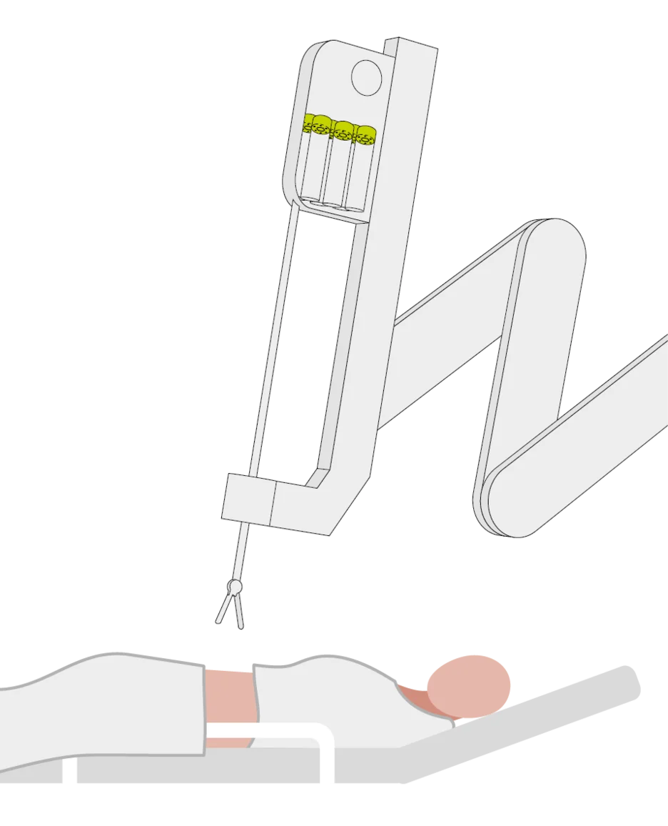 Surgical robot arm interacting with patient using distal tool with integrated force sensing